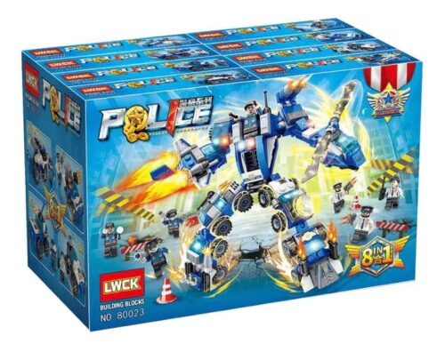 Hộp sản phẩm bộ đồ chơi Trọng Trang Siêu Cảnh Sát Cơ Giáp LWCK 80023