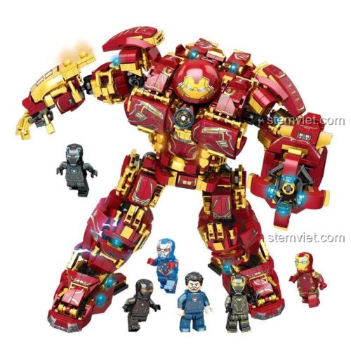 Đồ chơi mô hình Người Sắt Hulkbuster LY 76026 với 6 minifigure đi kèm, khớp nối linh hoạt, giá tiết kiệm cho bé trai 6-12 tuổi