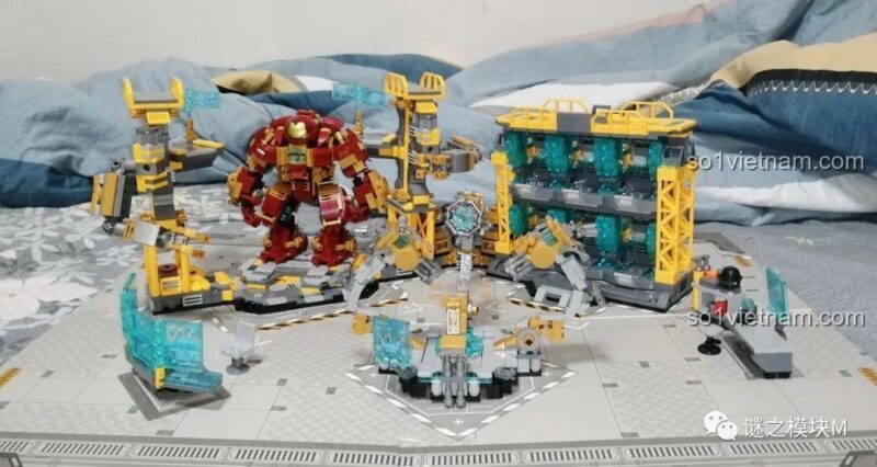 Ô trưng bày giáp Iron Man LY 76028, có thể tháo rời, đồ chơi mô hình Mecha Iron Man