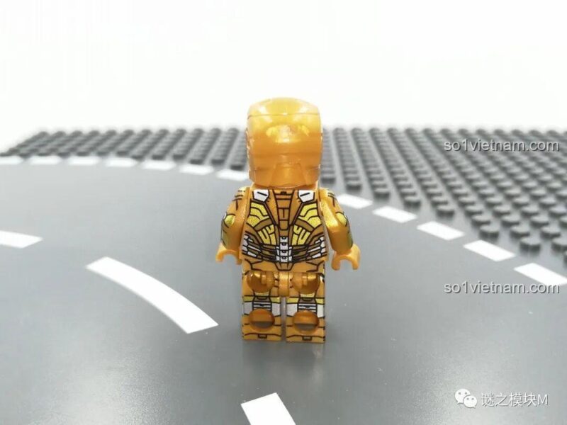 Minifigure Iron Man MK21 LY 76028, giáp vàng sang trọng, đồ chơi lắp ráp Kho Giáp Người Sắt