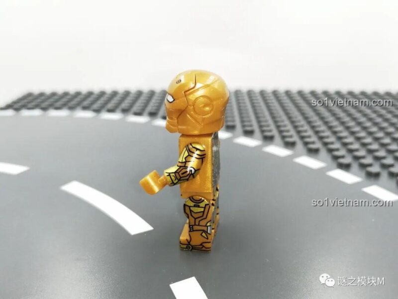 Minifigure Iron Man MK21 LY 76028, giáp vàng sang trọng, đồ chơi lắp ráp Kho Giáp Người Sắt