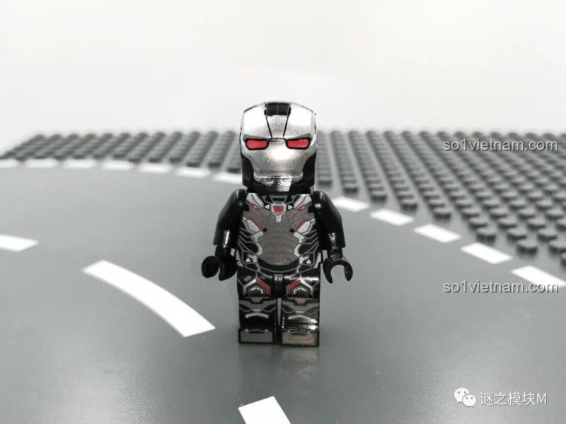 Minifigure War Machine LY 76028, giáp xanh mạnh mẽ, đồ chơi lắp ráp Mecha Iron Man