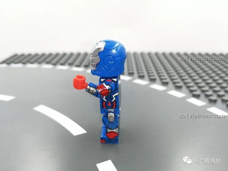Minifigure War Machine LY 76028, giáp xanh mạnh mẽ, đồ chơi lắp ráp Mecha Iron Man