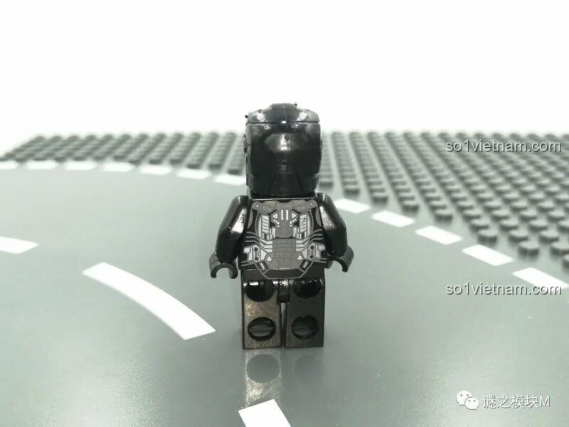 Minifigure War Machine LY 76028, giáp đen ấn tượng, bộ lắp ghép Căn Cứ Siêu Anh Hùng
