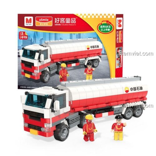 Hộp sản phẩm bộ xếp hình xe tải chở nhiên liệu Magic Vigour C.9039 gồm 619 chi tiết, giá tốt.