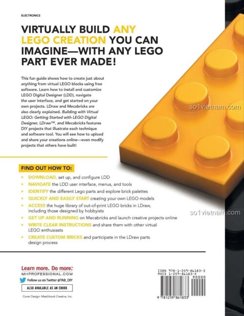 Sách học thiết kế LEGO® McGraw Hill ISBN9781259861833 bìa sau, khám phá sáng tạo không giới hạn, cho trẻ 12 tuổi, giá rẻ