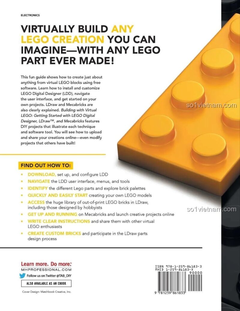 Sách học thiết kế LEGO® McGraw Hill ISBN9781259861833 bìa sau, khám phá sáng tạo không giới hạn, cho trẻ 12 tuổi, giá rẻ