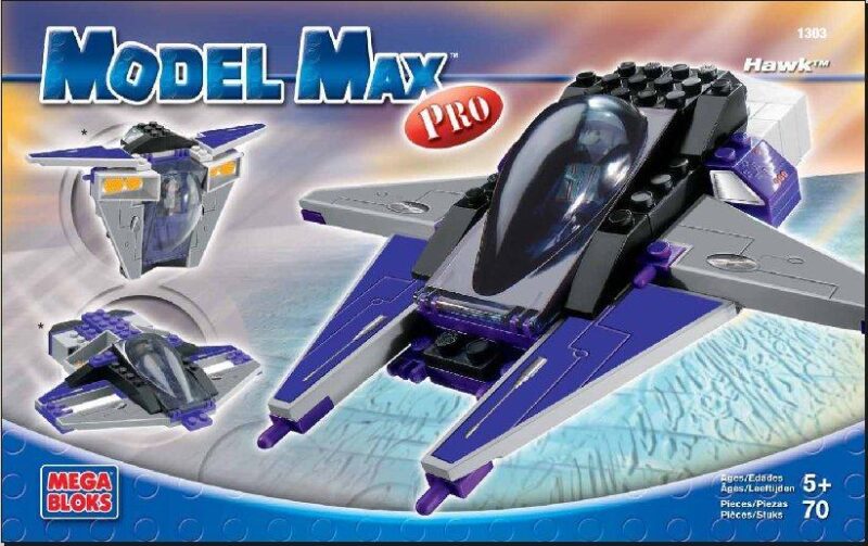 Mega Bloks 1303 Hawk bộ đồ chơi phi thuyền không gian màu xanh tím xám