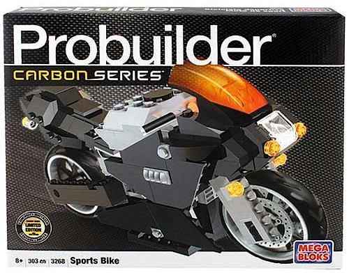 Bộ lắp ráp mô tô thể thao Mega Bloks 3268 Probuilder Carbon Series, đồ chơi mô hình xe máy thể thao màu đen xám cam, phù hợp bé trai 8 tuổi, giá tốt.