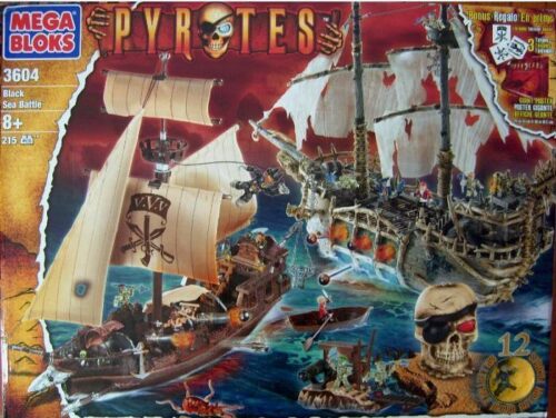 Mega Bloks 3604 Trận chiến trên biển - Bộ đồ chơi cướp biển cho bé trai 8 tuổi, chất liệu nhựa ABS cao cấp, xuất xứ Trung Quốc, 215 mảnh ghép, rèn luyện kỹ năng phối hợp tay mắt, tư duy logic, sáng tạo ý tưởng, kiên nhẫn, khéo léo ngón tay, định hướng không gian, giải quyết vấn đề, quan sát, tập trung chi tiết.