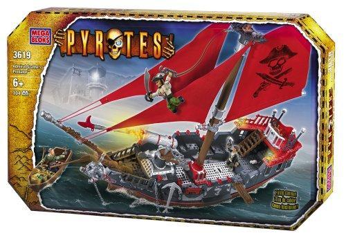 Bộ lắp ghép Tàu Hải Tặc Predator Mega Bloks 3619, đồ chơi mô hình tàu cướp biển có pháo bắn đạn, đèn LED và âm thanh, phù hợp bé trai 6 tuổi, giá tốt.