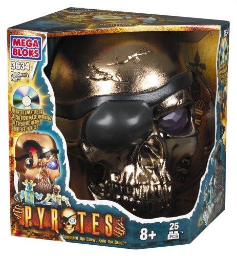 Bộ lắp ghép Đầu lâu cướp biển Mega Bloks 3634, đồ chơi mô hình cho bé trai 8 tuổi, giá tốt, đi kèm đĩa CD phim hoạt hình.