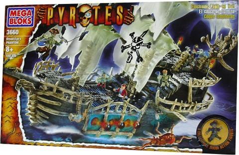 Bộ lắp ghép Tàu Ma Quỷ của Thuyền Trưởng Dread Eye Mega Bloks 3660, đồ chơi mô hình tàu cướp biển ma có đèn LED và âm thanh, phù hợp cho bé trai 8 tuổi, giá tốt.