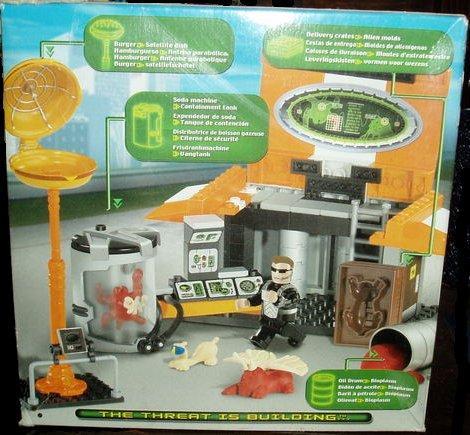 Bộ lắp ráp Nhà hàng Burger bí ẩn Mega Bloks 5602 với phòng thí nghiệm người ngoài hành tinh, đồ chơi sáng tạo cho bé trai 7 tuổi.