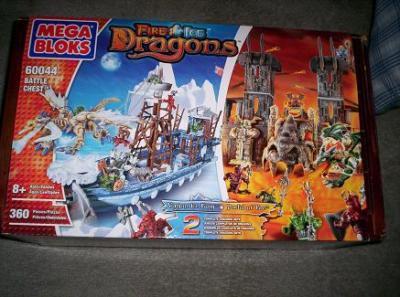Bộ lắp ghép Rồng Lửa và Băng Mega Bloks 60044 Hộp Chiến Đấu Rồng, đồ chơi mô hình cho bé trai 8 tuổi, giá tốt.