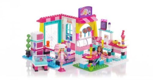Bộ lắp ghép Cửa hàng bánh ngọt Mega Bloks 80249 cho bé gái 6 tuổi, mô hình tiệm bánh Barbie màu hồng tươi sáng, đồ chơi lắp ráp chất lượng cao giá tốt.