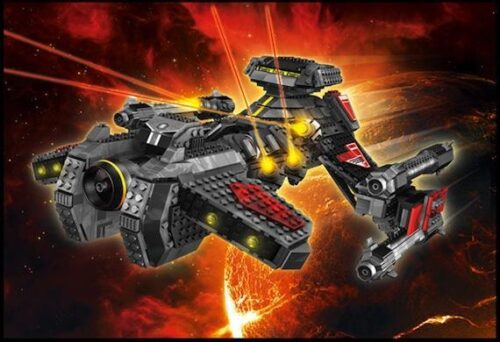 Mega Bloks 91400 Starcraft Battlecruiser - Bộ lắp ghép chiến hạm không gian cho bé trai 12 tuổi, 1738 mảnh, màu xám, đen, đỏ, giá tốt