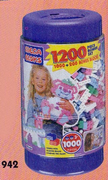 Bộ Đồ Chơi Lắp Ghép Mega Bloks 1200 Mảnh Màu Pastel - Hộp sản phẩm