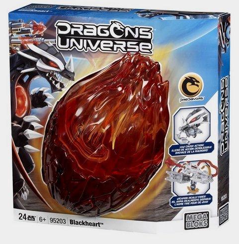 Bộ lắp ghép Rồng Blackheart Mega Bloks 95203, đồ chơi mô hình rồng đen Blackheart 24 mảnh ghép, hộp trứng rồng độc đáo, phù hợp bé trai 6 tuổi, giá tốt