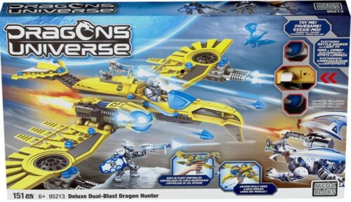 Bộ lắp ghép Mega Bloks 95213 Thợ săn rồng song kiếm hạng sang, đồ chơi mô hình cho bé trai 6 tuổi, có đèn LED và âm thanh, giá tốt.
