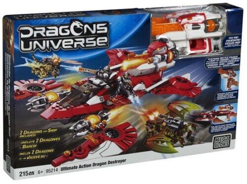 Bộ lắp ghép Mega Bloks 95214 Tàu Khu Trục Rồng Tối Thượng có âm thanh và đèn LED, dành cho bé trai 6 tuổi, giá tốt.