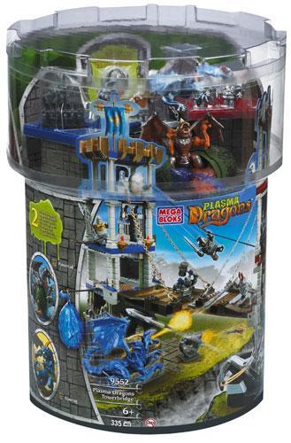 Hộp bộ lắp ghép Cầu Tháp Rồng Plasma Mega Bloks 9552, đồ chơi lắp ráp lâu đài rồng cho bé trai 6 tuổi, giá tốt