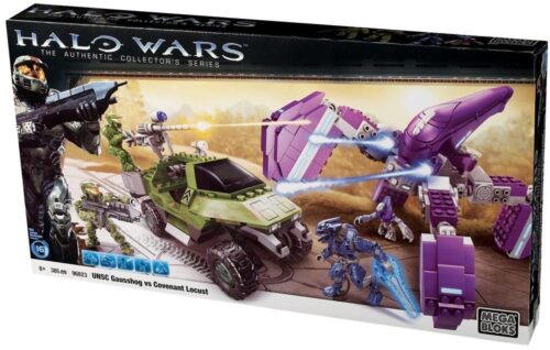 Bộ lắp ghép Mega Bloks 96823 Halo Wars UNSC Gausshog vs Covenant Locust, đồ chơi mô hình chiến đấu không gian cho con trai 8 tuổi, giá tốt