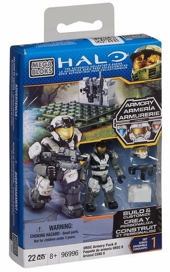 Bộ lắp ghép Gói Vũ Khí UNSC Mega Bloks 96996 với 2 minifigure và vũ khí tối tân, phù hợp cho bé trai 8 tuổi trở lên, giá tốt.
