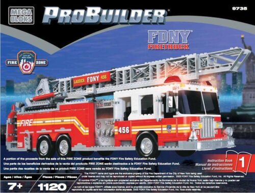 Bộ đồ chơi Xe Cứu Hỏa FDNY Mega Bloks 9735 chất lượng cao, giá tốt cho bé trai 7 tuổi, giúp phát triển trí tuệ.