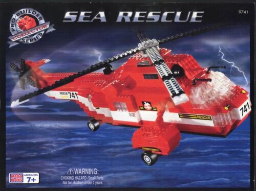 Hộp bộ lắp ghép Trực Thăng Cứu Hộ Biển Mega Bloks 9741 với 710 chi tiết, đồ chơi lắp ráp chất lượng cao cho bé trai 7 tuổi trở lên, giá tốt.