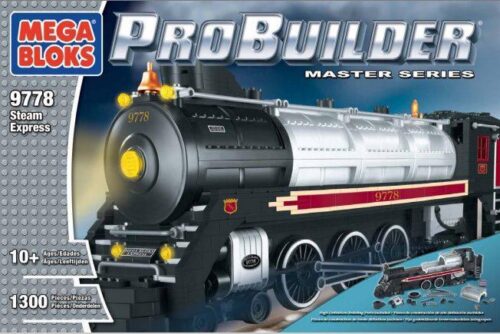 Bộ lắp ghép Mega Bloks 9778 Tàu hỏa hơi nước Steam Express 1300 chi tiết có đèn LED, đồ chơi lắp ráp chất lượng cao cho bé trai 10 tuổi giá tốt