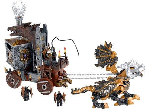 Bộ đồ chơi Mega Bloks 9806 Hộp Bảo Hiểm Của Pháp Sư với mô hình rồng kéo xe và rương kho báu bí ẩn, phù hợp bé trai 8 tuổi, giá tốt.