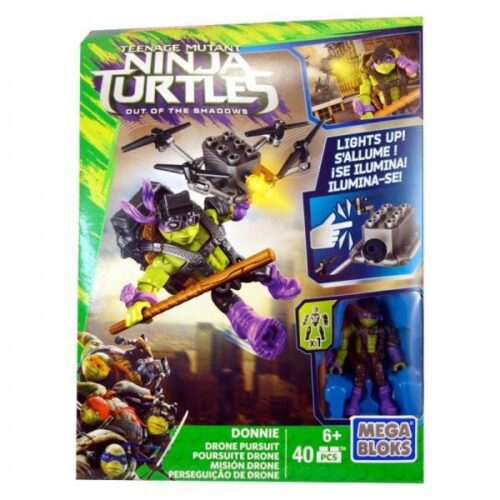 Bộ đồ chơi Ninja Rùa Donnie và Drone Mega Bloks DPF75 có đèn LED, 40 chi tiết, phù hợp bé trai 6 tuổi, giá tốt