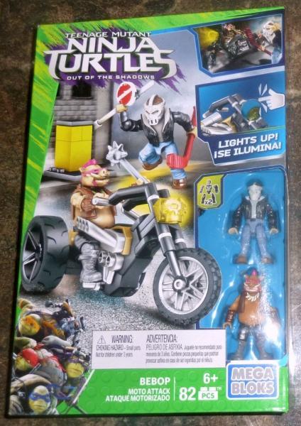 Bộ đồ chơi Mega Bloks DPW11 Mô hình Xe Mô tô Bebop Ninja Rùa 82 mảnh ghép có đèn LED, phù hợp cho bé trai 6 tuổi, giá tốt