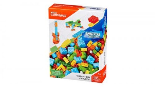 Hộp khối lắp ghép sáng tạo Mega Bloks DYG86 130 mảnh, đồ chơi lắp ráp cho bé trai và bé gái 5 tuổi, giá tốt, phát triển tư duy sáng tạo.