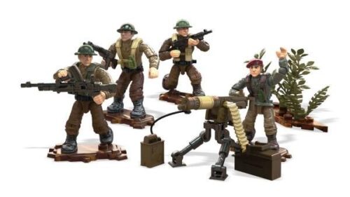 Bộ đồ chơi lắp ghép Mega Bloks FMG15 Lính Đồng Minh, 4 minifigures chiến binh với vũ khí đa dạng, phù hợp cho bé trai 8 tuổi, chất lượng cao, giá tốt.