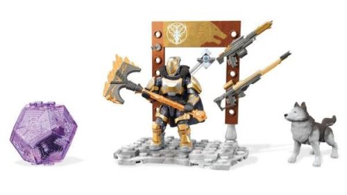 Bộ đồ chơi Mega Bloks FMK06 Lord Saladin Arsenal với mô hình chiến binh Lord Saladin trang bị rìu lửa, súng trường và chó sói trung thành, phù hợp cho bé trai 8 tuổi yêu thích đồ chơi mô hình chiến đấu, chất lượng cao.