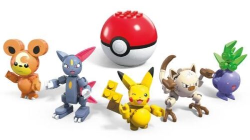Bộ lắp ráp Pokémon chất lượng cao cho bé trai và bé gái 6 tuổi, bao gồm Pikachu, Meowth, Sneasel, Oddish, Cubone và Pokeball.