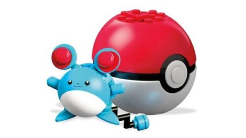 Bộ lắp ghép Pokémon Marill Mega Bloks FVK53 giá rẻ cho bé 6 tuổi. Mô hình Marill và bóng Poké Ball.