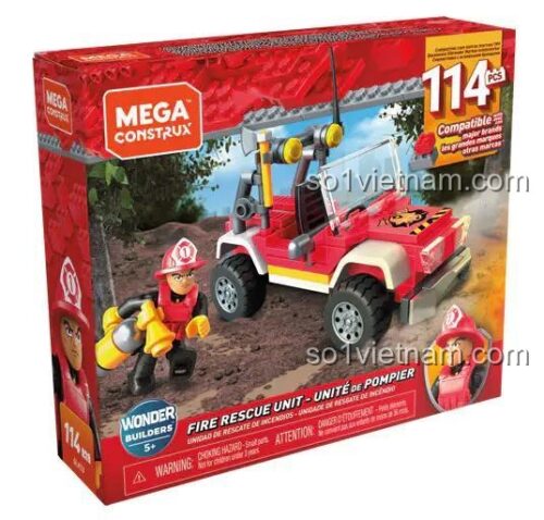 Hộp sản phẩm xe cứu hỏa nhỏ cứu hộ thành phố Mega Bloks GLK53