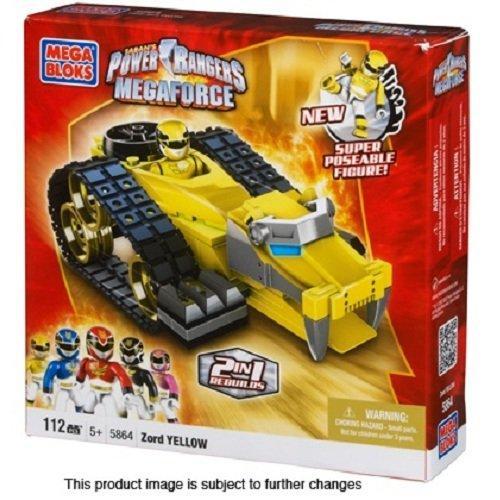 Mega Bloks Power Rangers Megaforce Tiger Mechazord 5864 - Bộ lắp ghép xe tăng chiến đấu cho bé trai 5 tuổi, có 5 minifigures, 74 chi tiết, màu vàng chủ đạo, có thể lắp 2 kiểu
