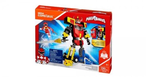 Bộ lắp ghép Mighty Morphin Megazord Mega Construx DPK78 giá rẻ cho bé trai 4 tuổi, tái hiện robot Megazord huyền thoại trên hộp sản phẩm.