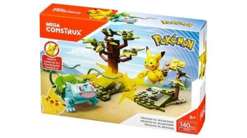Bộ lắp ghép Mega Construx DYF11 Pokémon Pikachu và Bulbasaur chính hãng, đồ chơi lắp ráp cho bé trai 6 tuổi, giá tốt, hình ảnh hộp sản phẩm.