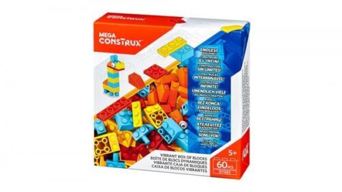 Ảnh hộp sản phẩm bộ đồ chơi Hộp Khối Lắp Ghép Sắc Màu Mega Construx DYG83 60 khối, màu sắc tươi sáng, phù hợp bé 5 tuổi, giá tiết kiệm.