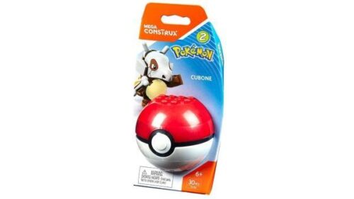 Bộ lắp ghép Pokémon Cubone Mega Construx FFJ98 giá rẻ cho bé trai 6 tuổi, gồm mô hình Cubone và quả cầu Poké Ball.