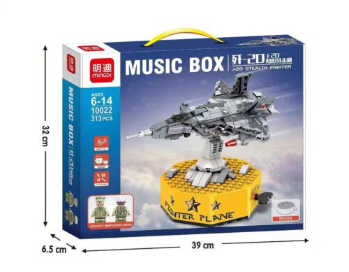 Bộ lắp ghép Mingdi 10022 Hộp Nhạc Máy Bay Chiến Đấu Tàng Hình J-20, đồ chơi mô hình máy bay chiến đấu cho bé trai 6-14 tuổi, chất lượng cao, giá tốt.
