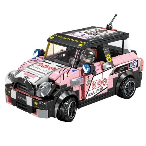 Mô hình xe đua MINI-JCW Mingdi 10055 màu hồng cá tính, đồ chơi lắp ráp cho bé trai 6 tuổi, giá tốt