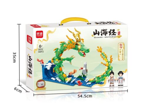 Hộp bộ lắp ráp Mingdi 58031 mô hình Thanh Long trong Sơn Hải Kinh, đồ chơi cho bé trai 6 tuổi giá rẻ.