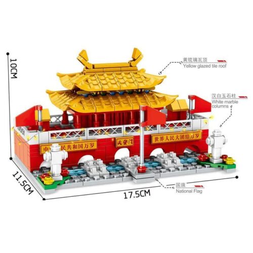 bộ lắp ghép Thiên An Môn MingDi H016, mô hình kiến trúc tinh xảo, kích thước chi tiết cho bé trai 6 tuổi, giá tốt