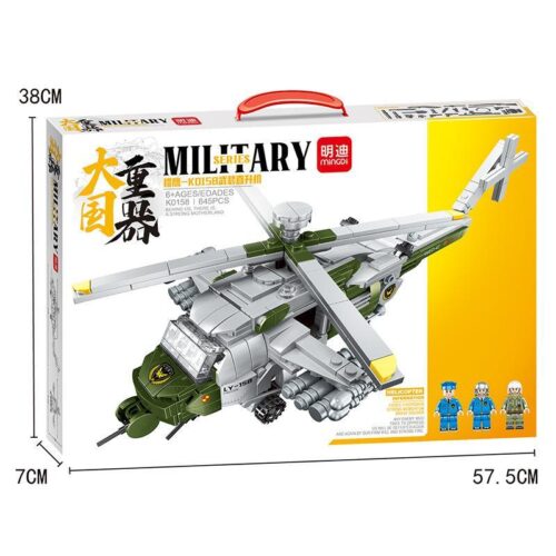 Bộ lắp ghép Trực thăng vũ trang K0158 Mingdi, đồ chơi lắp ráp máy bay quân sự cho bé trai 6 tuổi, mô hình trực thăng chiến đấu chi tiết cao, giá tốt.